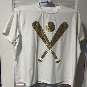 Queen of sparkles baseball T!  Gold and cream.  Beautiful condition.